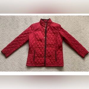 Women’s Lands End Quilted Jacket, Barn Jacket, M, 10-12, Red, EUC